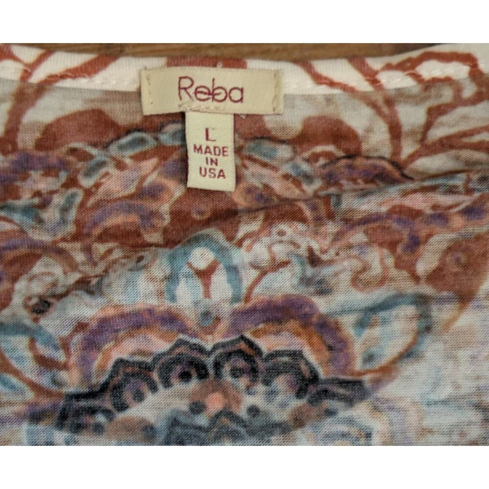 Reba Top Y2K Paisley Floral Studded Long Sleeve Western Boho Size Large - Picture 4 of 6